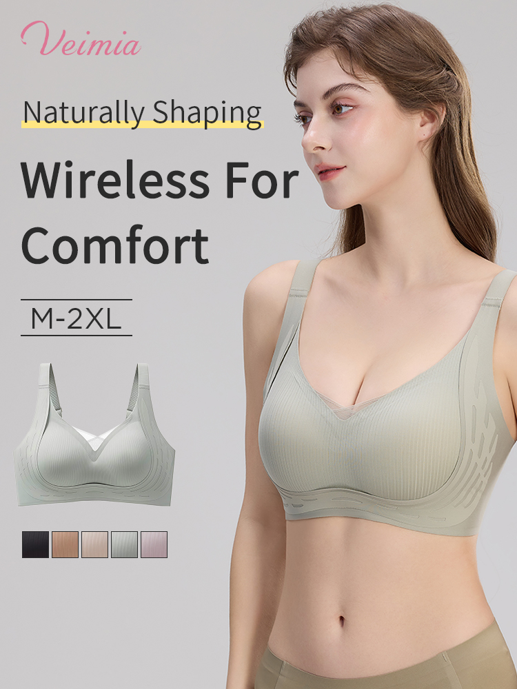 Wireless Anti-sagging Bra Barely-there Feel, Natural Lift & Shapes, Secure All-day Wear VEIMIA