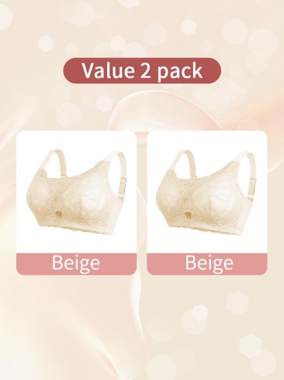Wireless Laces Mastectomy Bras With Prosthesis Pockets, Sensitive Skins-friendly Cotton Linings For A Comfort Fit VEIMIA