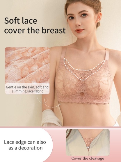 Wireless Laces Mastectomy Bra With Prosthesis Pocket, Sensitive Skin-friendly Cotton Lining For A Comfort Fit VEIMIA