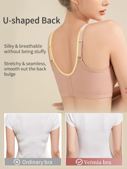 Wireless Laces Mastectomy Bra With Prosthesis Pockets, Sensitive Skin-friendly Cotton Linings For A Comfort Fit VEIMIA