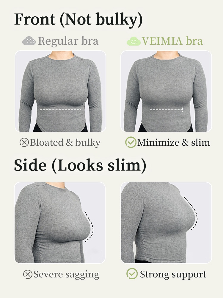 Wireless Minimizer Bra Sporty Style Design, Lift & Secures With Breathable Fit VEIMIA
