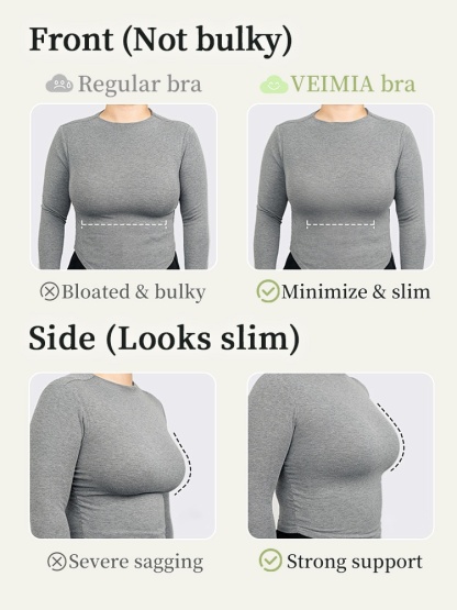 Wireless Minimizer Bra Sporty Style Design, Lift & Secures With Breathable Fit VEIMIA
