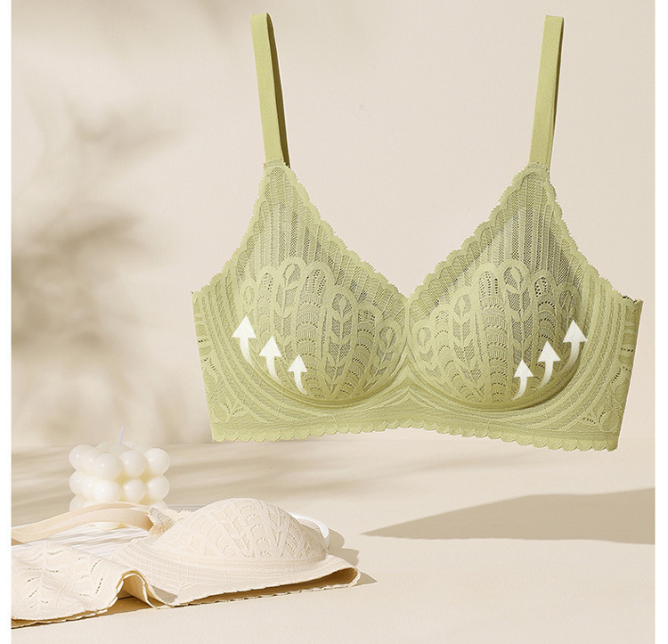 Lightweight One-piece Traceless Lace Wireless Push Up Bras Support Breasts Veimia
