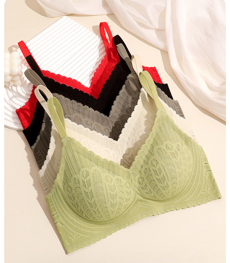 Traceless Lace Wireless Push Up Bra Support And Shape Breast Veimia