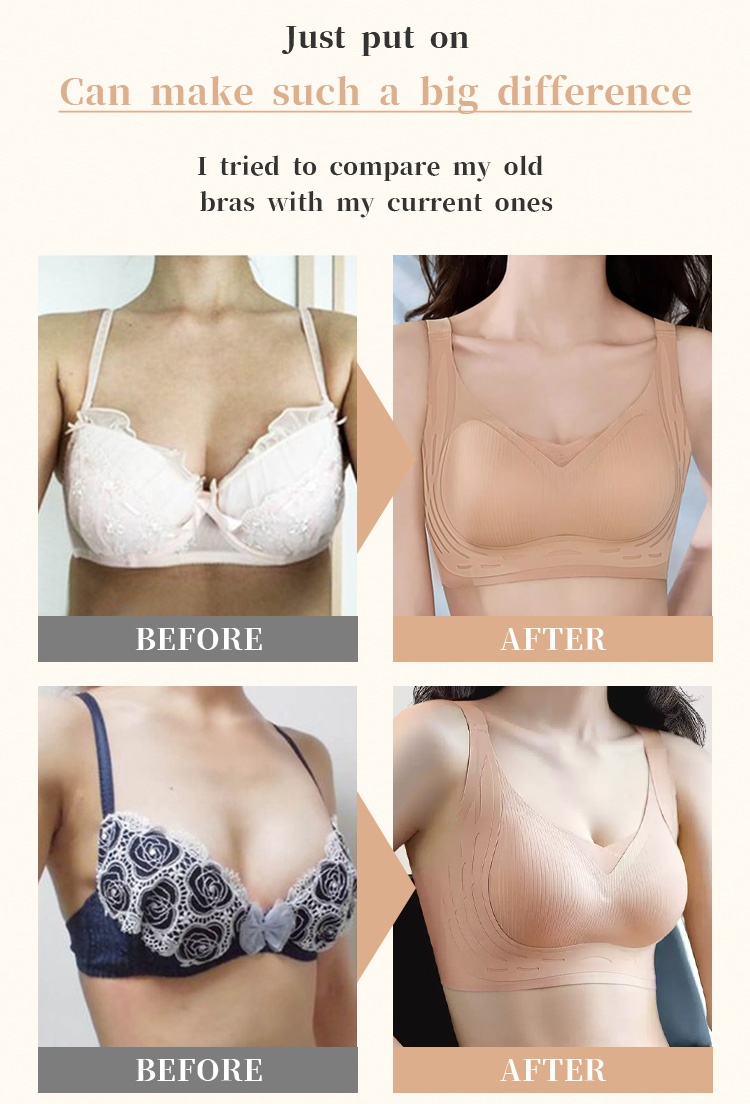 Anti-sagging Wireless Bra Cross Lace Lift Up And Support Rounded Breast Shape VEIMIA