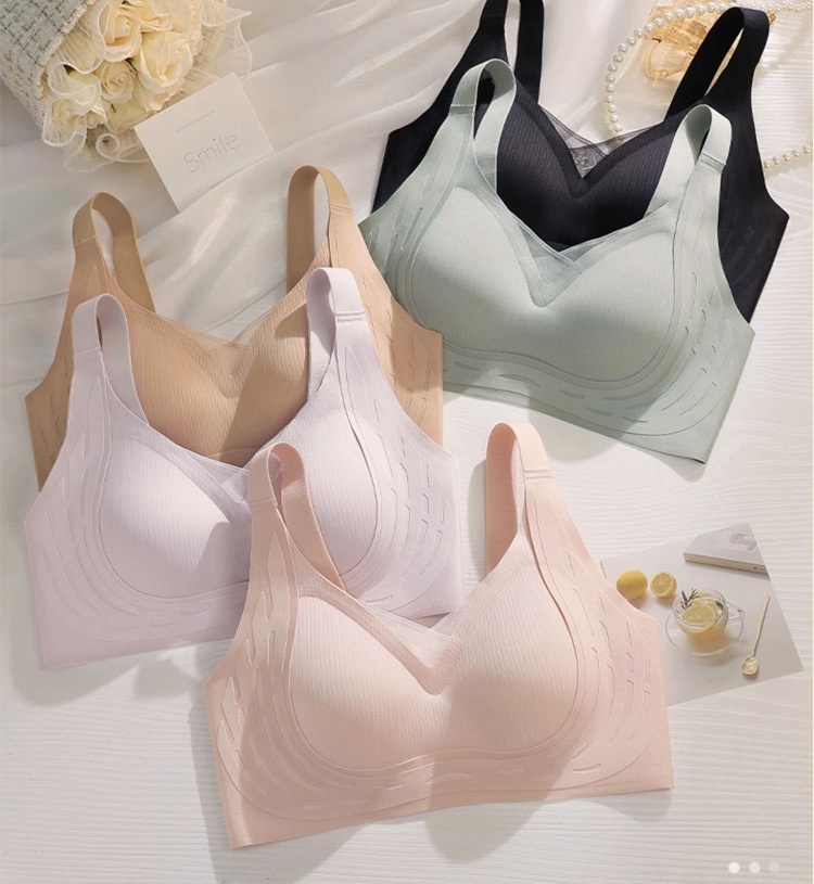 Anti-sagging Wireless Bras Sexy Cross Lace Lift Up And Support High Side Wings VEIMIA