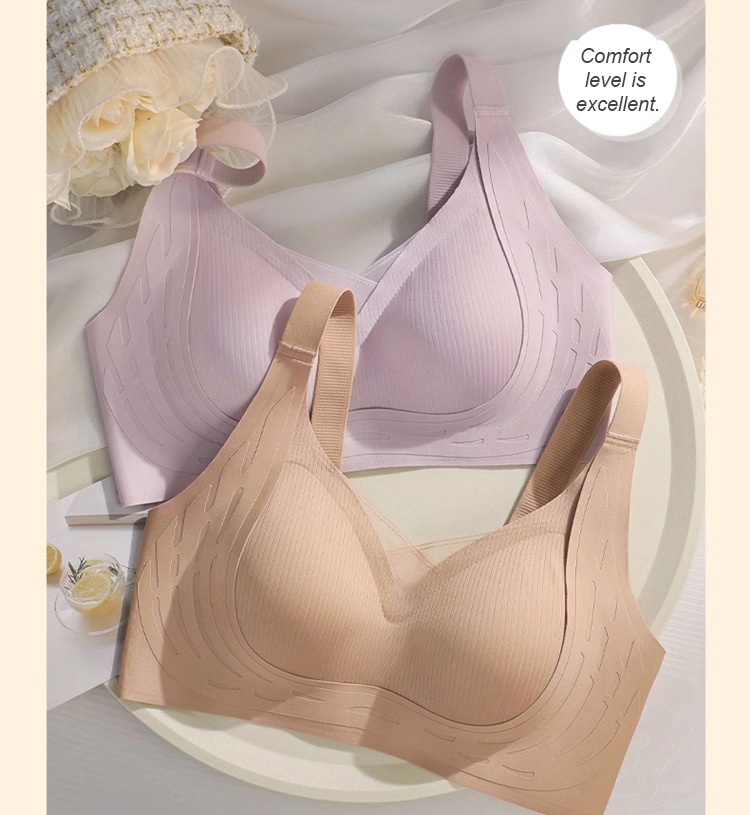 Seamless Anti-sagging Wireless Bras Sexy Cross Lace Design Lift Up And Support VEIMIA
