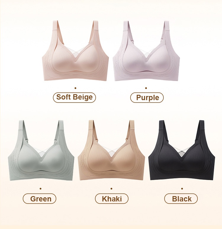 Anti-sagging Wireless Seamless Bras Cross Lace Lifting Up And Support VEIMIA
