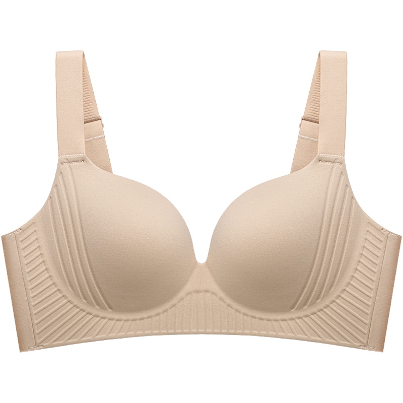 Skin Color Plus Size Wireless Push Up Bra 3D Anti-Gravity Seamless Massage Padded Anti-sagging & Gathering VEIMIA