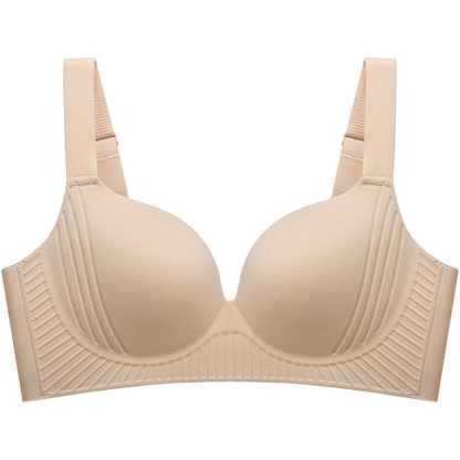 Skin Color Plus Size Wireless Push Up Bra 3D Anti-Gravity Seamless Massage Padded Anti-sagging & Gathering VEIMIA