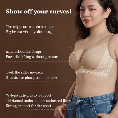 Best Plus Size Wireless Push Up Bra 3D Anti-Gravity Seamless Padded Anti-sagging VEIMIA
