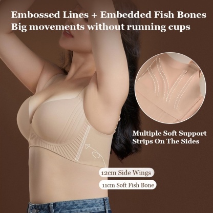 Best Plus Size Wireless Push Up Bras Anti-Gravity Seamless Padded Anti-sagging & Gathering VEIMIA