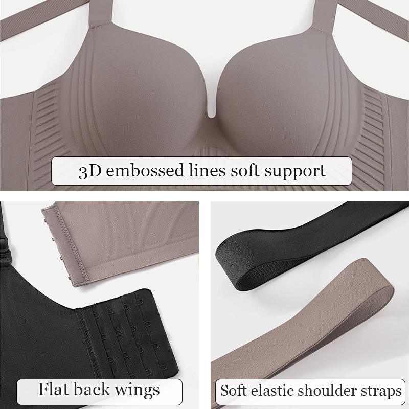 Best Plus Size Wireless Push Up Bras 3D Anti-Gravity Seamless Massage Padded Anti-sagging & Gathering VEIMIA