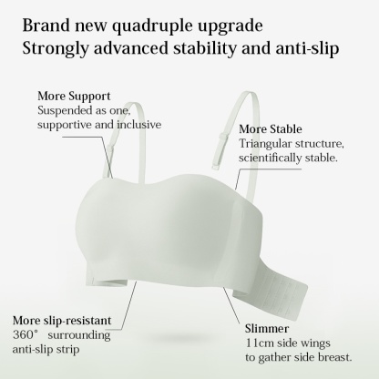 Wireless Strapless Bras Breathable Anti-slip Seamless Stable Support Skin-friendly Fabric VEIMIA