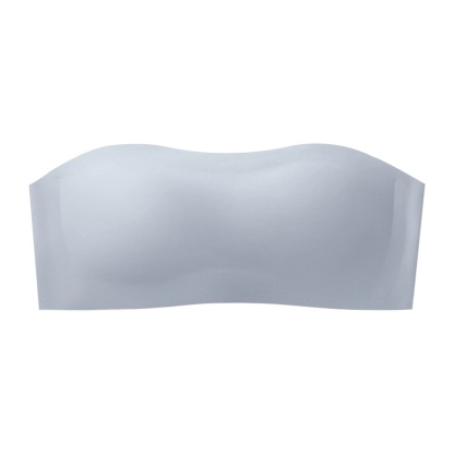Gray Color Wireless Strapless Bra Breathable Anti-slip Seamless Tube Top Stable Support Skin-friendly Fabric VEIMIA