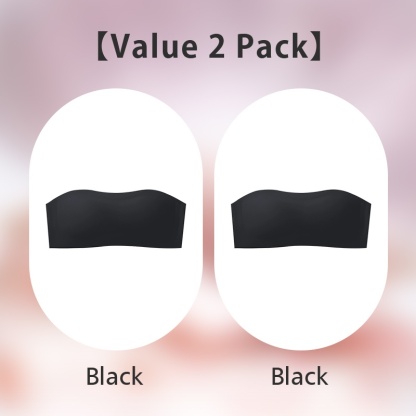 2 Pieces Wireless Strapless Bra Breathable Anti-slip Seamless Tube Tops Stable Support Skin-friendly Fabric VEIMIA