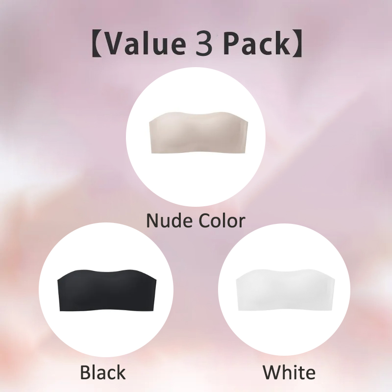 VEIMIA Wireless Strapless Bra Breathable Anti-slip Seamless Tube Top Stable Support