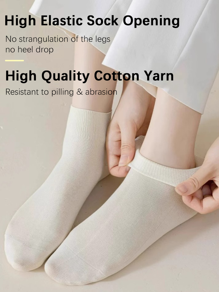 Long-lasting High Elastic Women Premium Breathable Cotton Ankle Socks VEIMIA