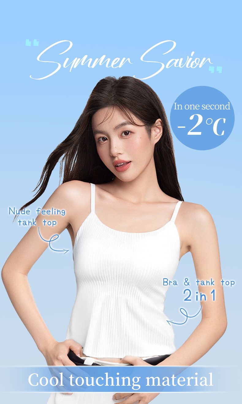 Slimming Camisole Cover Fat For Women Ultra Cool & Breathable Fabric Tank Tops With Built In Bra VEIMIA