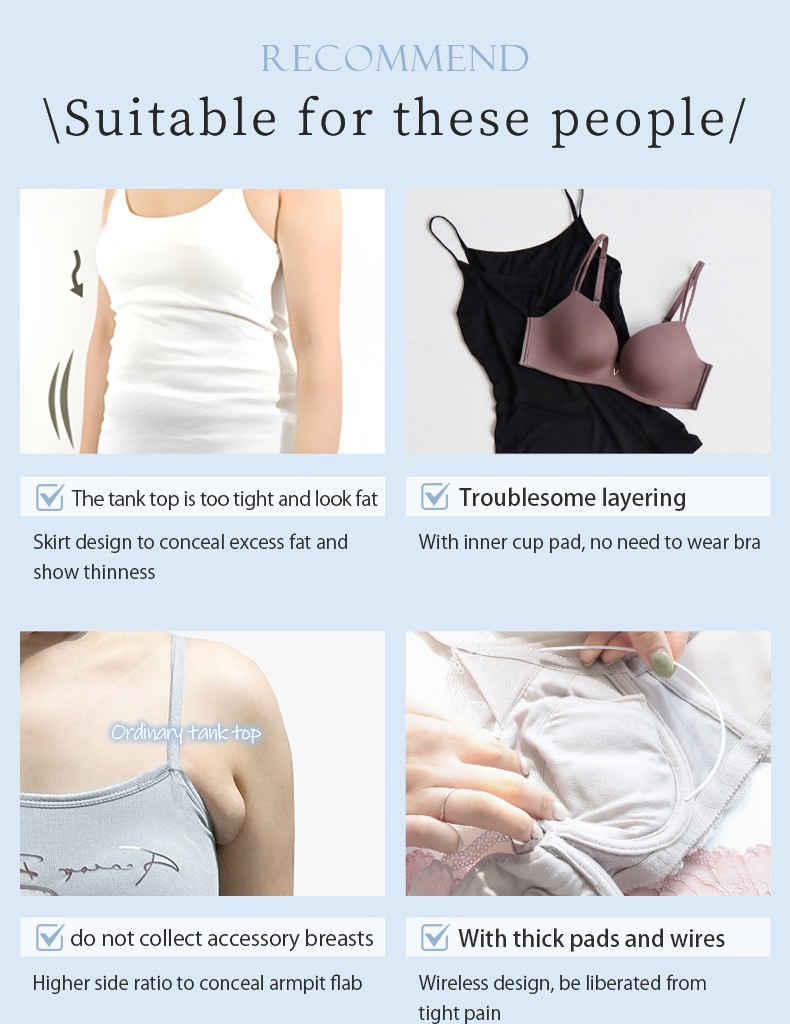  Cooling Fat-Cover Tank Top Breathable Stabilized Bra VEIMIA