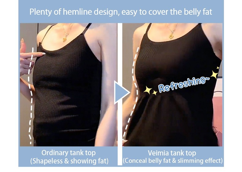 Slimming Camisole Cover Fat For Women Ultra Cool & Breathable Fabric Camisole With Built In Bra VEIMIA