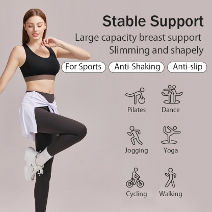 Women Shockproof Padded Sports Bras Tank Tops Breathable Full Coverage Cups Stable Support VEIMIA