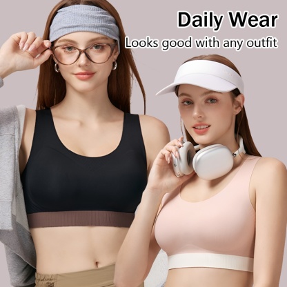 Women Shockproof Padded Sports Bra Tank Tops Breathable Full Coverage Cups Stable Support VEIMIA