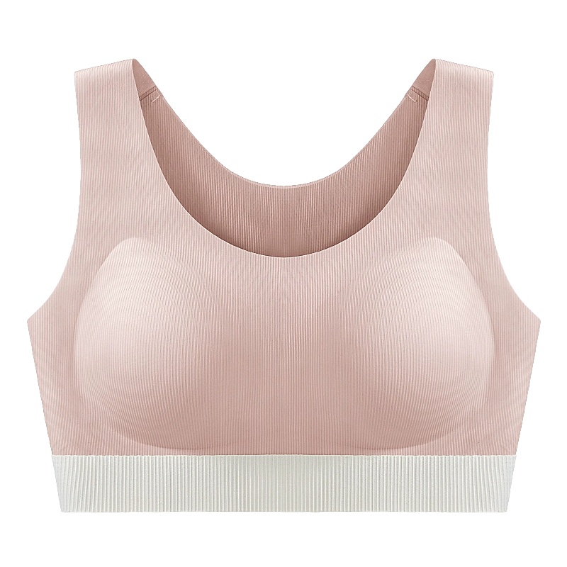 Pink Shockproof Padded Sports Bra Tank Top Breathable Full Coverage Cups Stable Support VEIMIA
