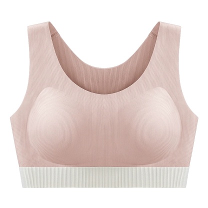 Pink Shockproof Padded Sports Bra Tank Top Breathable Full Coverage Cups Stable Support VEIMIA