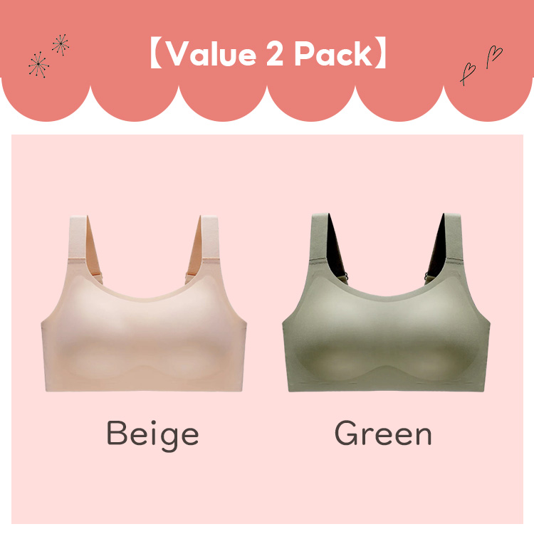 VEIMIA Women's Plus Size Seamless Bra With Double Stable Support Lift Up Breast
