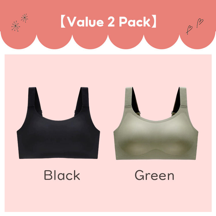VEIMIA Women's Plus Size Seamless Bra With Double Stable Support Lift Up Breast