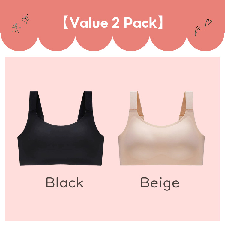 VEIMIA Women's Plus Size Seamless Bra With Double Stable Support Lift Up Breast