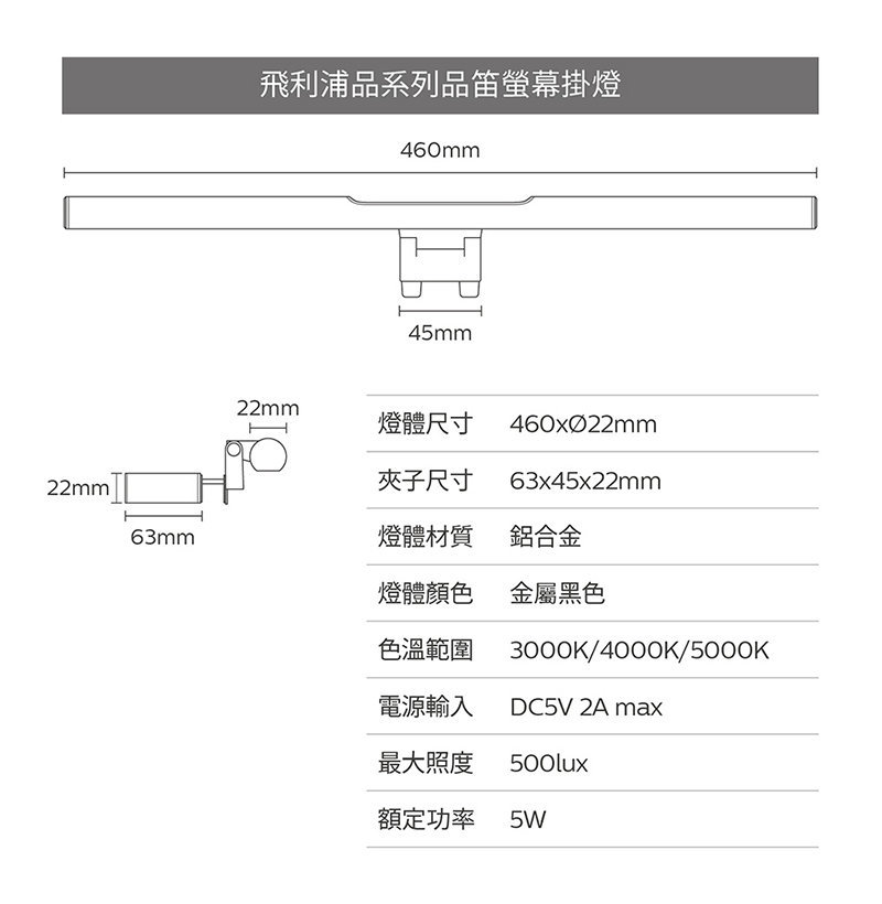飛利浦 66242 Edison 電腦螢幕燈