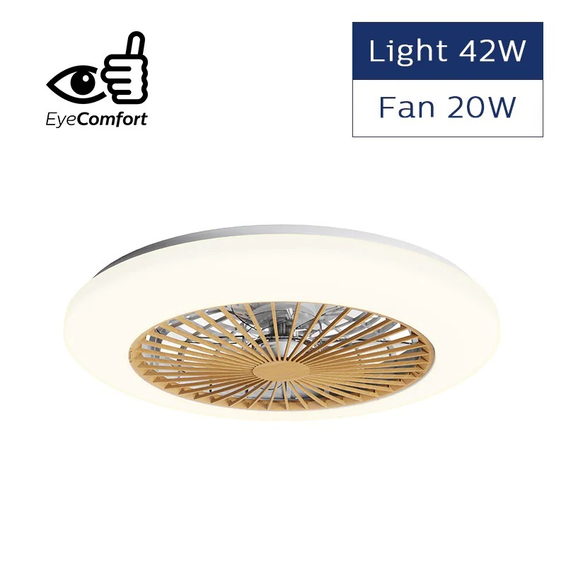 飛利浦 Amigo Flat Fan Ceiling Light (Wood) 20W+42W / 25W+60W 超薄風扇燈(木紋色)