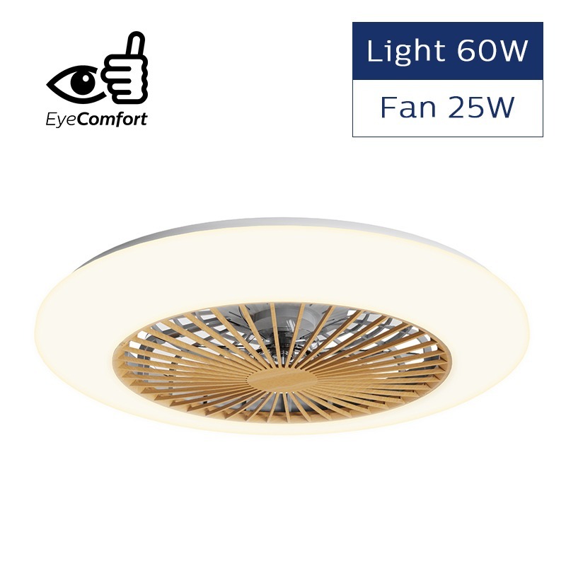 飛利浦 Amigo Flat Fan Ceiling Light (Wood) 20W+42W / 25W+60W 超薄風扇燈(木紋色)