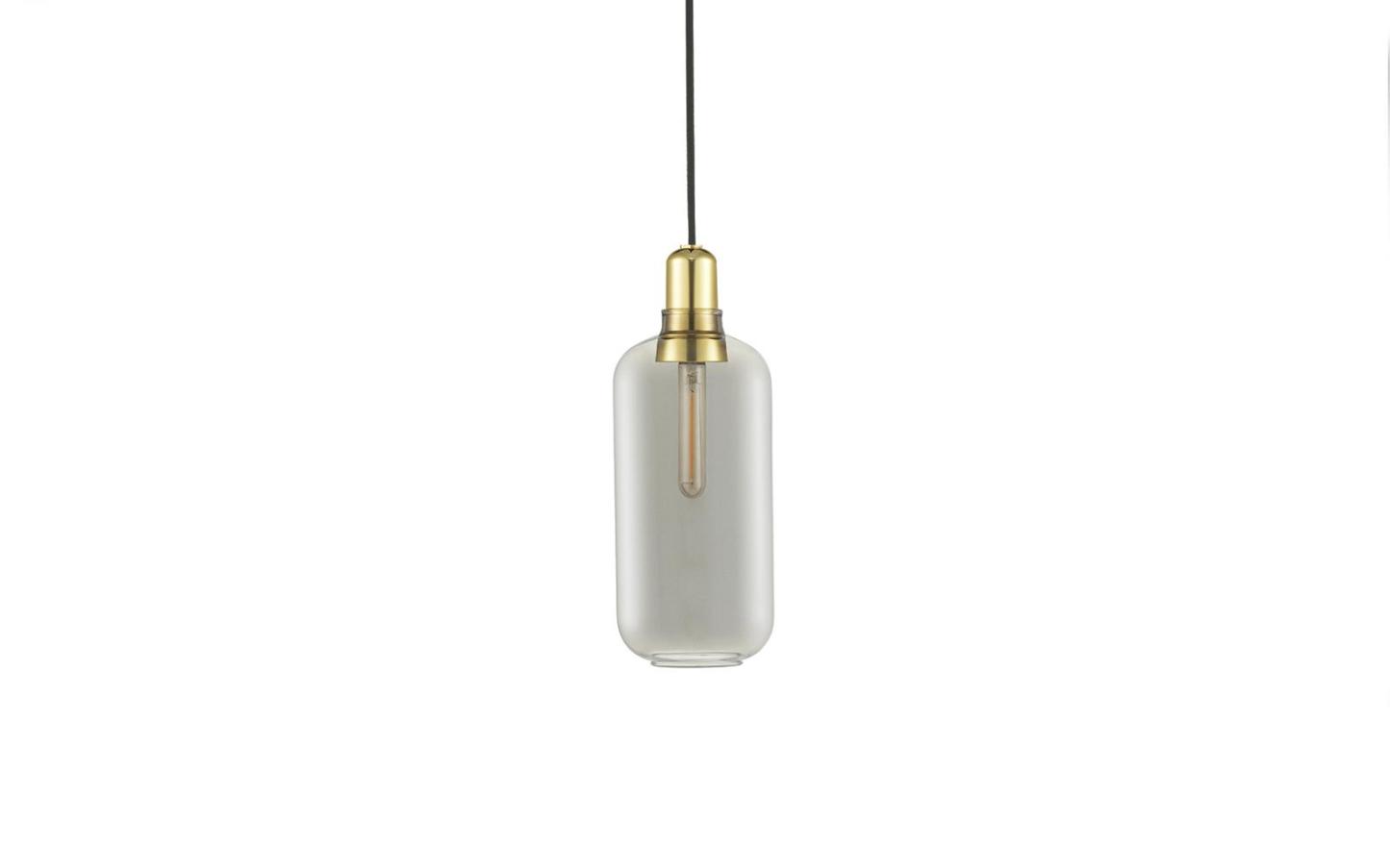 Normann Copenhagen AMP Large 玻璃吊燈 (smoke/brass)