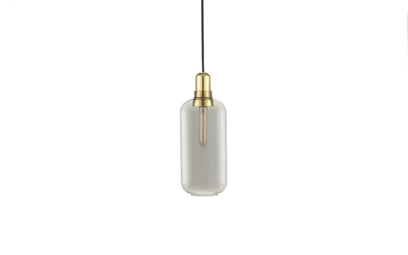 Normann Copenhagen AMP Large 玻璃吊燈 (smoke/brass)