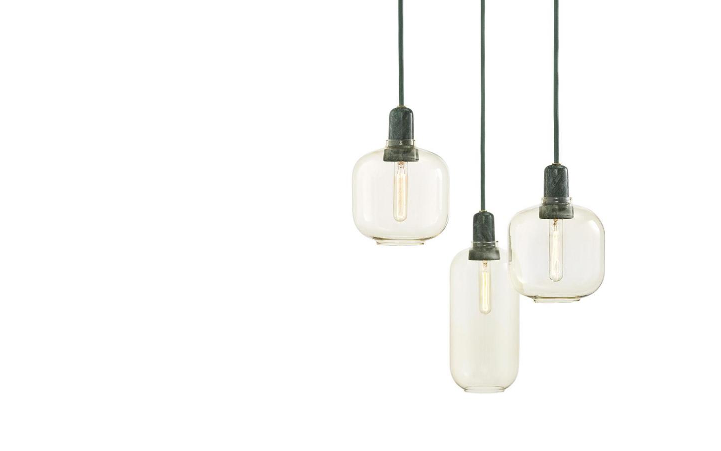 Normann Copenhagen AMP small 玻璃吊燈 (gold/green)