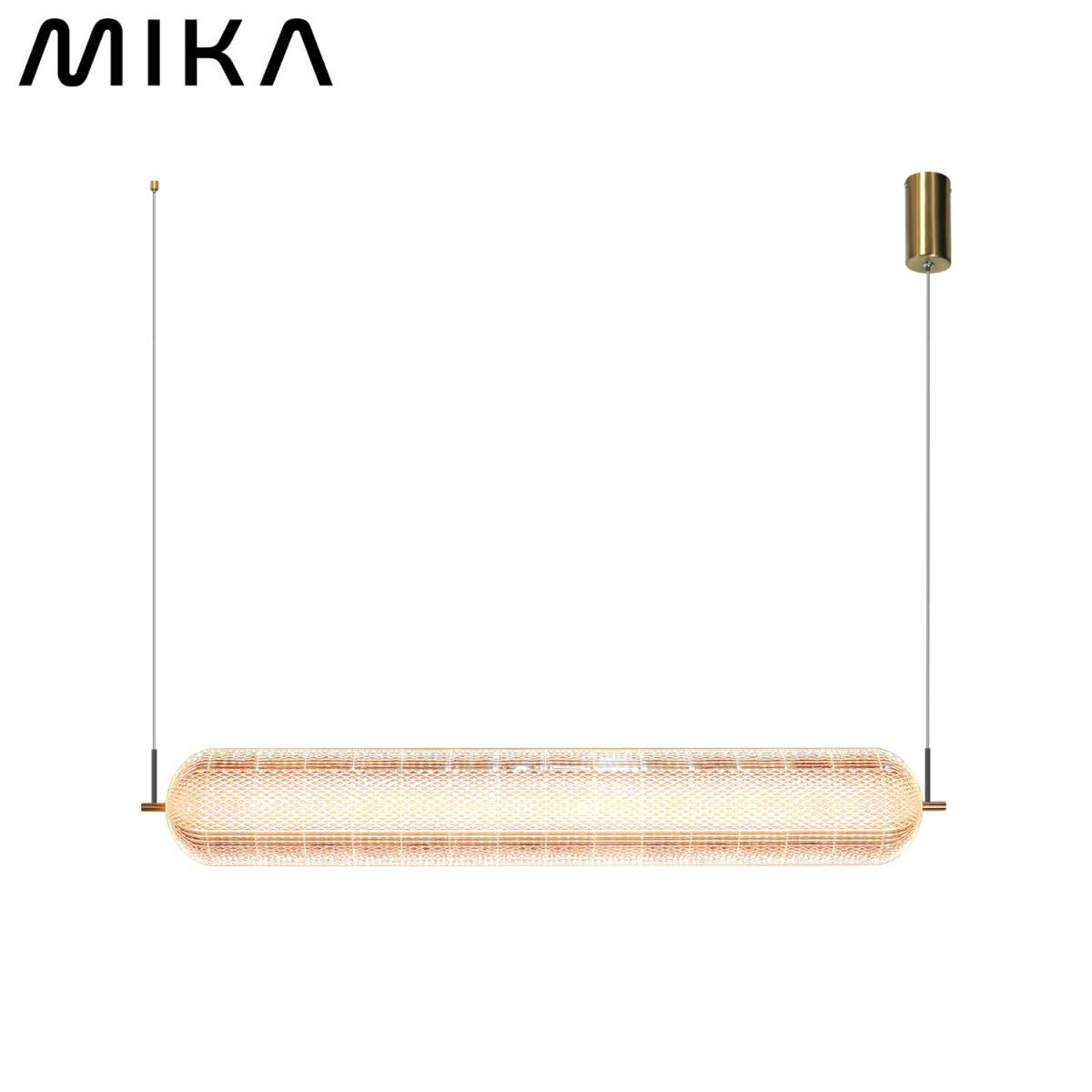 MIKA C03-1000L 北歐輕奢華長條玻璃餐廳吊燈簡約現代吧檯長形吊燈 45W 3000K黃光