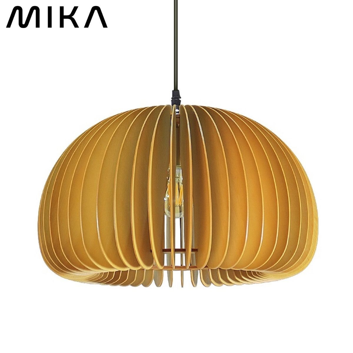 MIKA C05-300D 日式無印木系南瓜吊燈 E27 燈泡