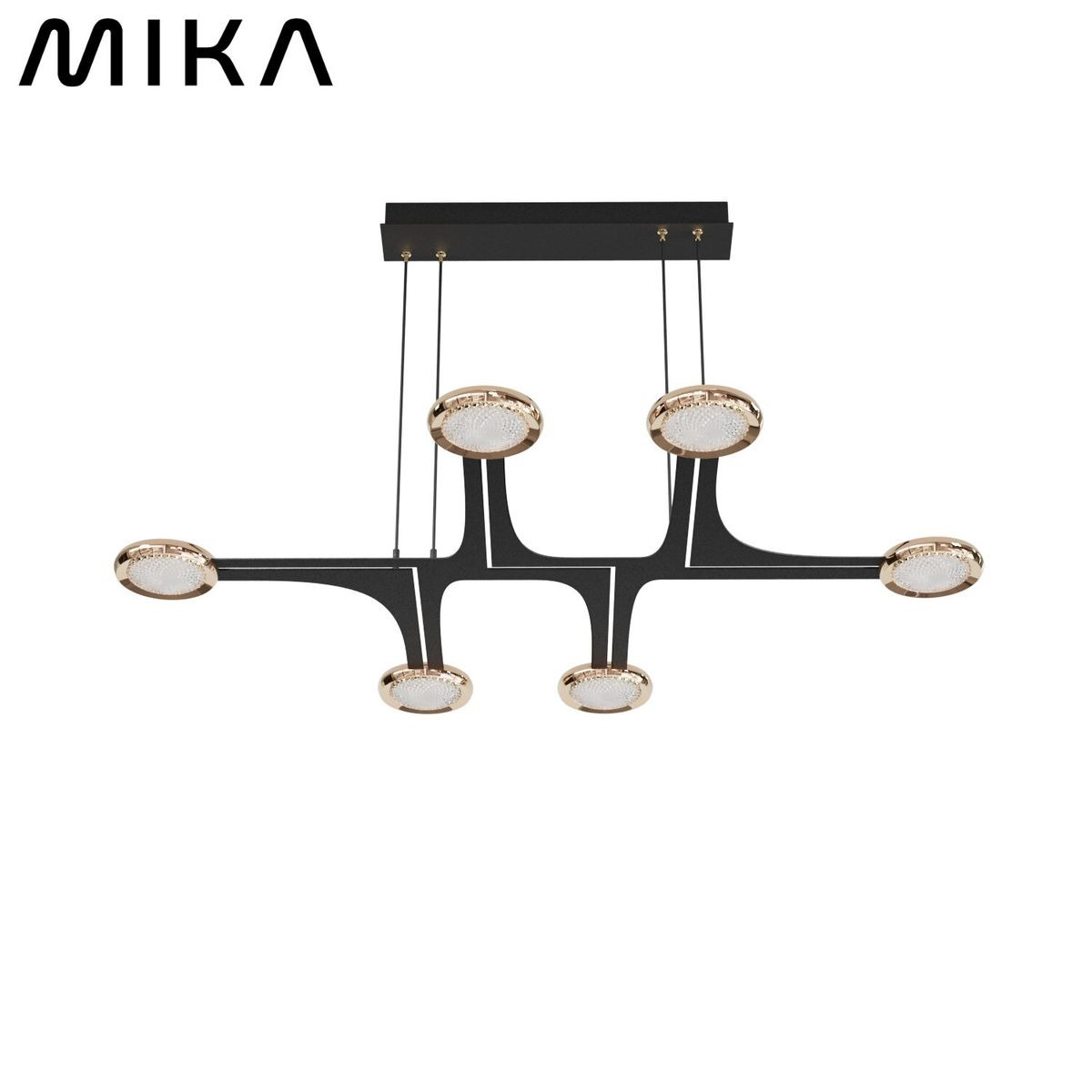 MIKA C17-6P 輕奢華風創意客廳吊燈簡約現代個性藝術6頭黃光吊燈 48W 3000K黃光