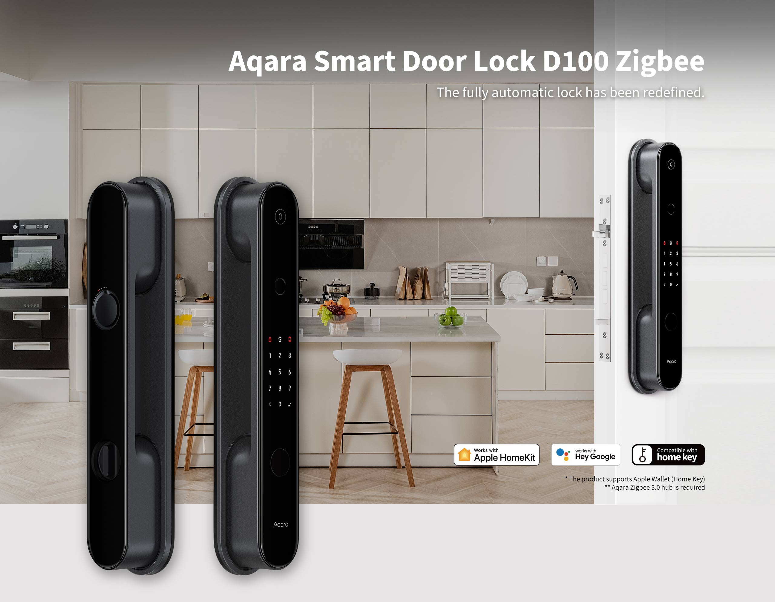 Aqara D100 Zigbee Apple HomeKit智能門鎖(連基本安裝)