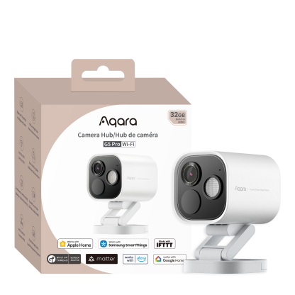 Aqara G5 Pro 智能全彩夜視錄影機及網關 (PoE / Wi-Fi - 32GB) (White)