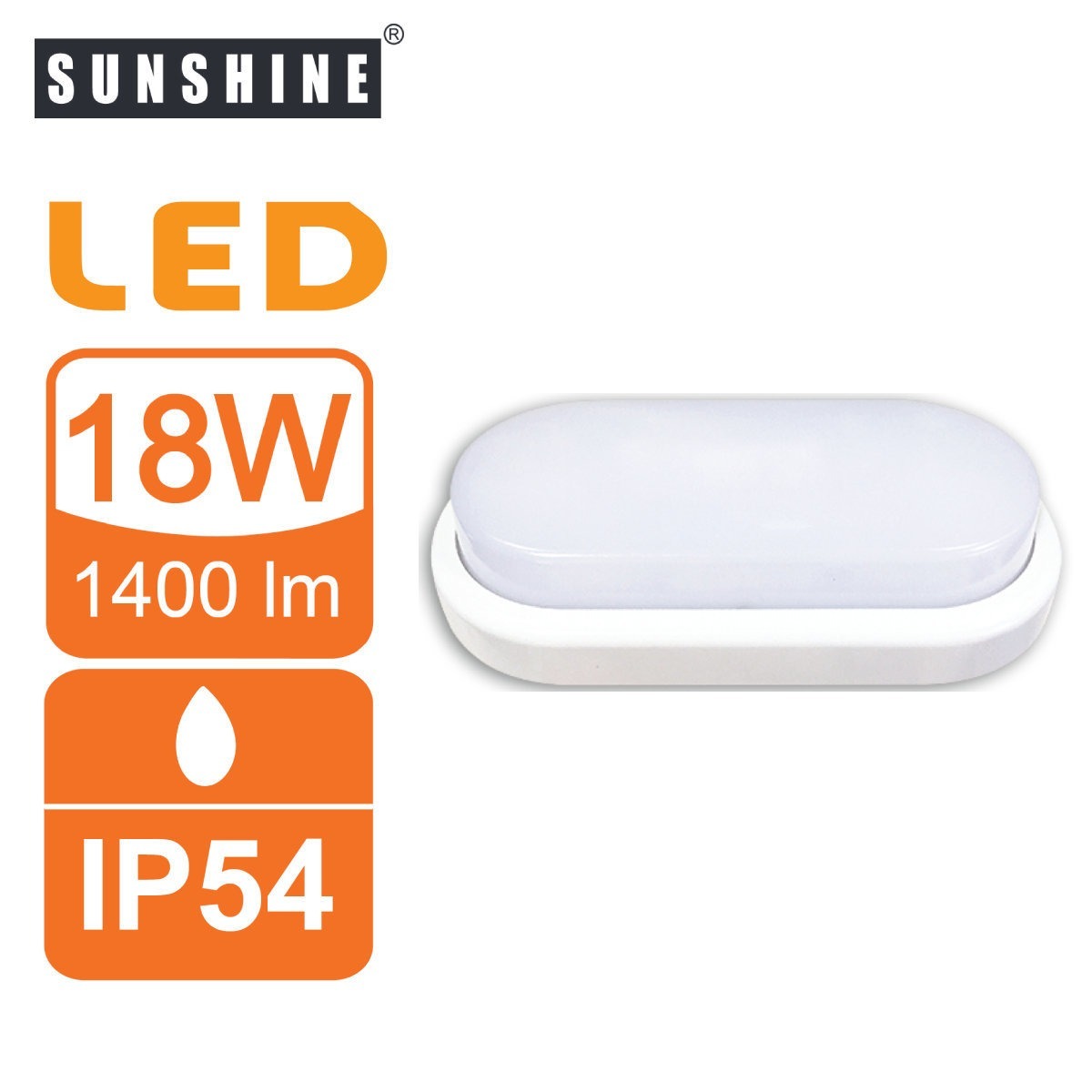 Sunshine LBHOB-18D LED防潮燈 (6500K 白光)
