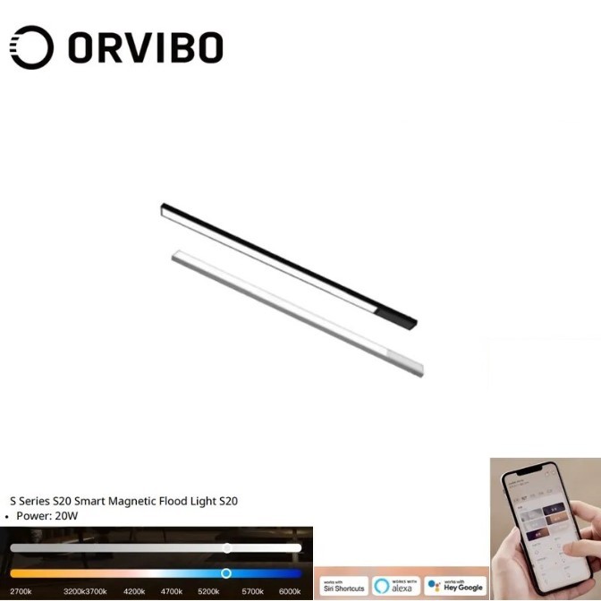 ORVIBO Ultra Thin 超薄智能磁吸泛光燈 20W (黑/白)