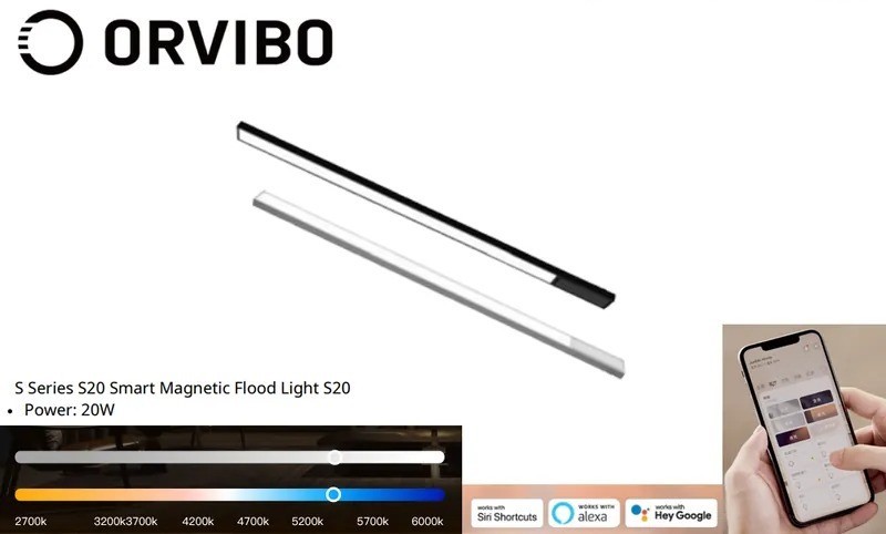 ORVIBO Ultra Thin 超薄智能磁吸泛光燈 20W (黑/白)