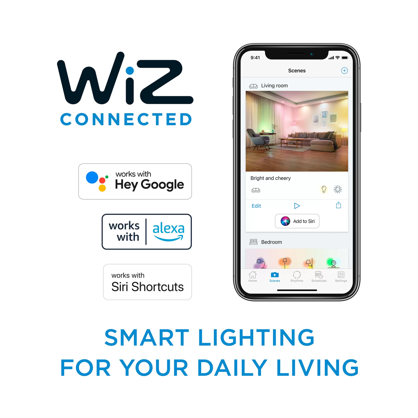 WiZ Wi-Fi Smart LED Bulb黃白光彩光 智能LED燈泡– 4.7W / GU10