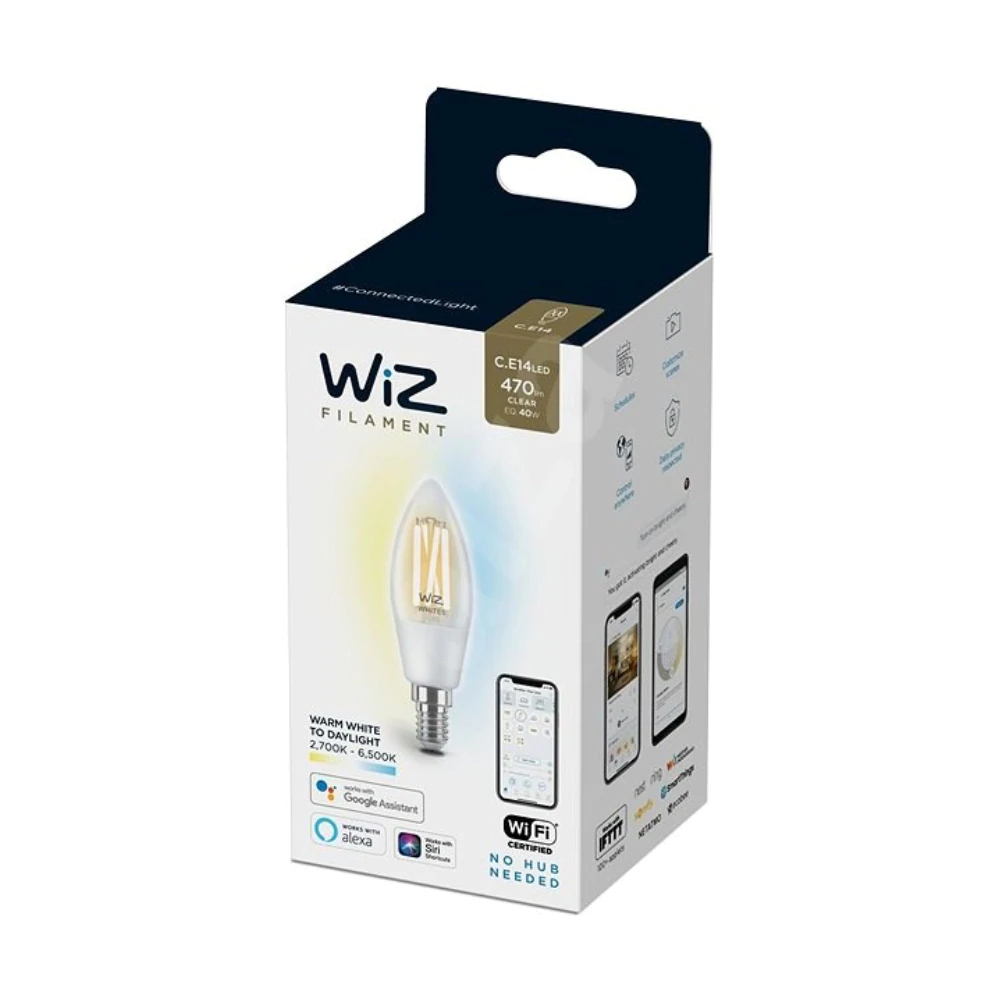 WiZ冷暖白光 智能可調光 LED 燈絲燈泡 40W C35 E14 Wi-Fi