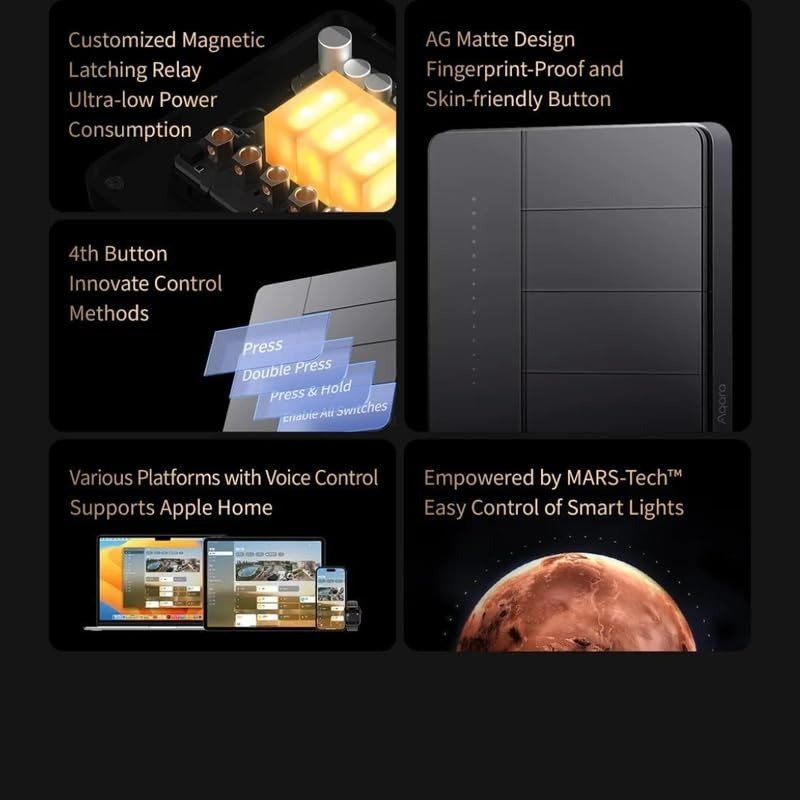 Aqara 智能牆壁開關 Z1 Pro (單火/零火通用 - 單/雙/三/四鍵版)