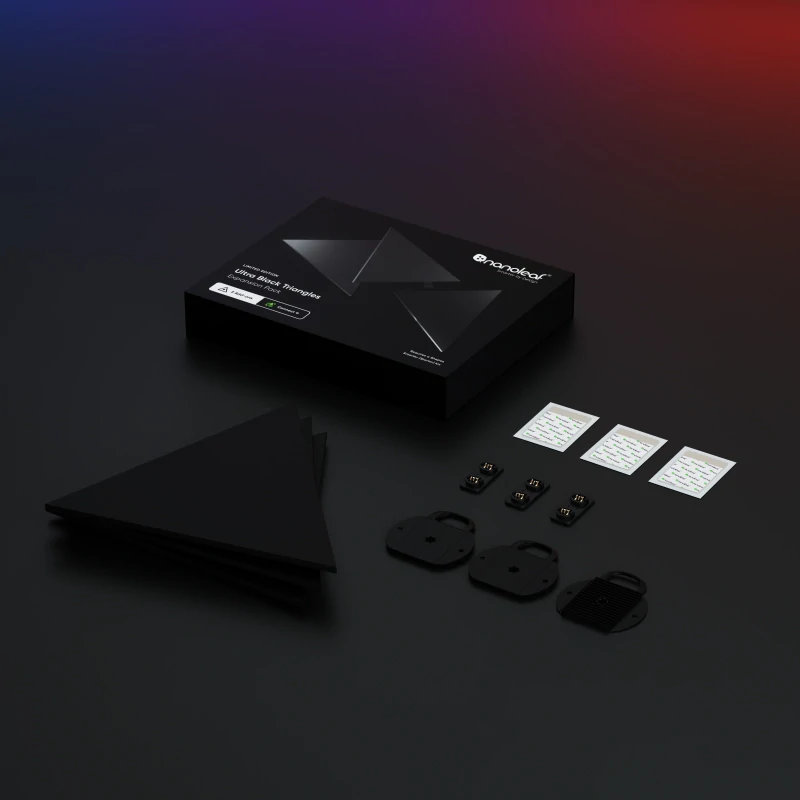 Nanoleaf Shapes 黑色三角形彩色智能燈板 3件擴展裝